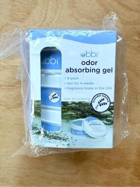 Ubbi Odor Absorbing Gel Lavender Scented 3-Pack Diaper Pail Freshener NEW
